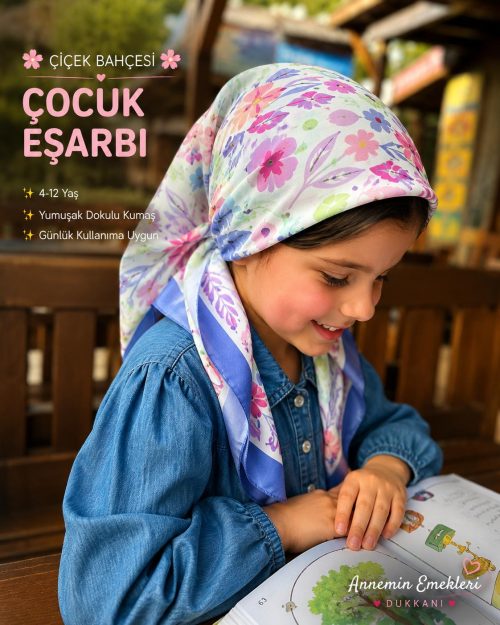 çiçek bahçesi- çocuk eşarbı